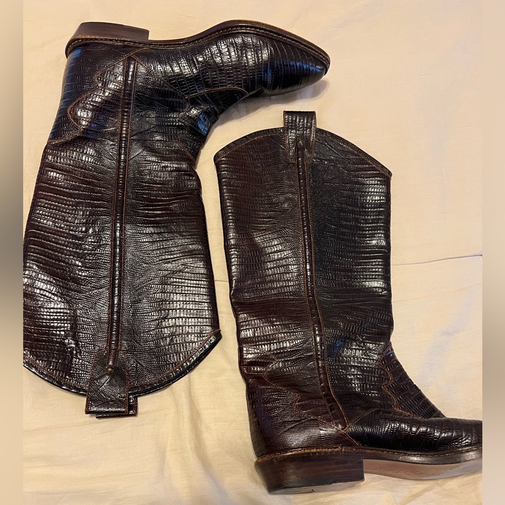 Brown Crocodile Pattern Leather Boots Brown Crocodile Pattern Leather Boots